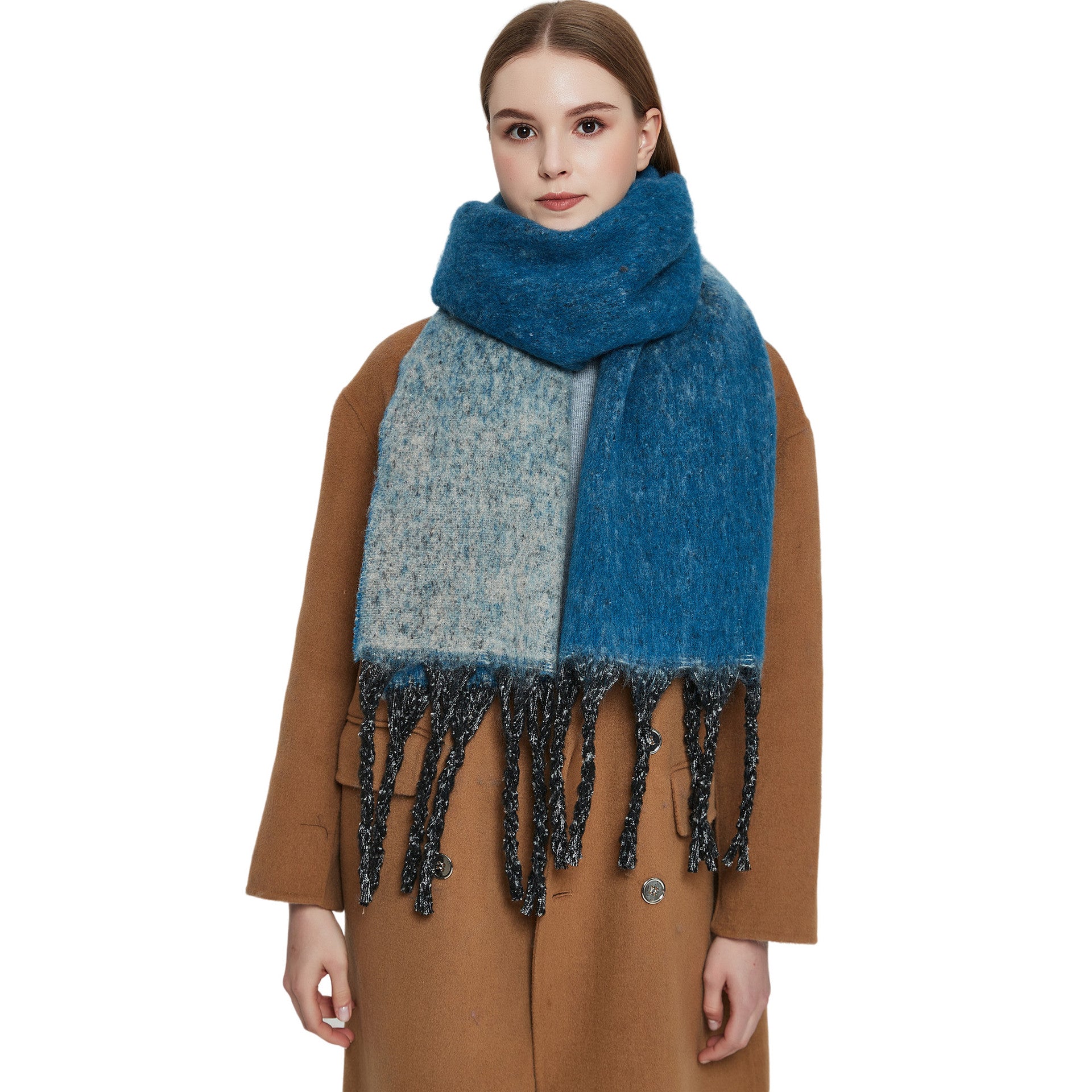 Wholesale Winter Thickened Tassel Gradient Scarf