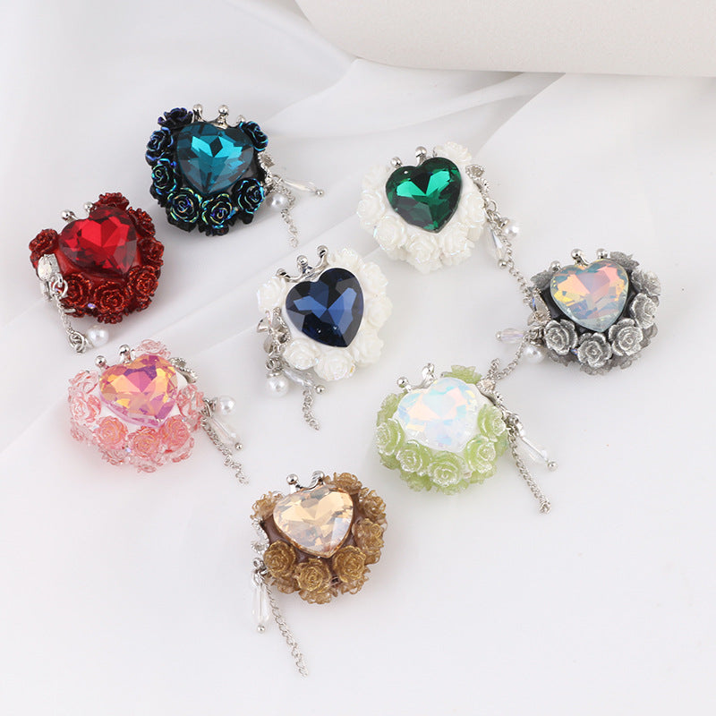 Wholesale Heart-shaped Rose Soft Clay Straight Hole Beads