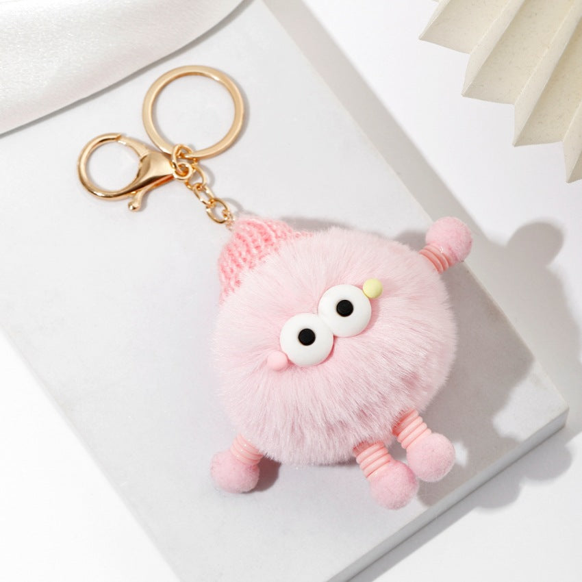 Wholesale Cute Wool Hat Small Coal Ball Keychain