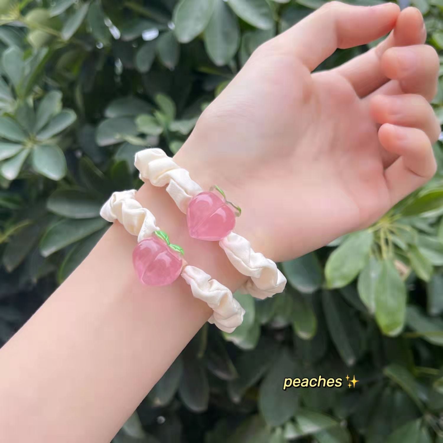 Wholesale 10PCS Peach Fabric Hair Rope