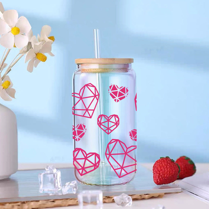Wholesale Pink Love Valentine's Day Series 16oz Cup UV DTF Wraps