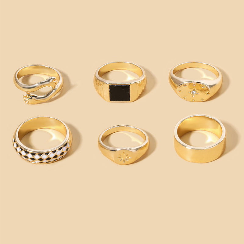 Wholesale 18K Gold Plated Stainless Steel Stacking Ring Set