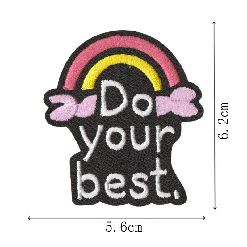 Wholesale Fashion English Letter Embroidered Patches Heart Design DIY Decorative Badges For Bags Towels Clothing 9 Piece Set