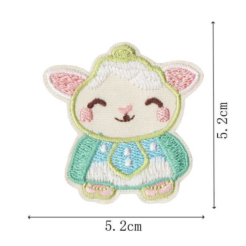 Wholesale Cartoon Lamb Embroidered Iron On Patches Set Of 9 Decorative Clothing Repair Accessory DIY Gift And Boutique Resale
