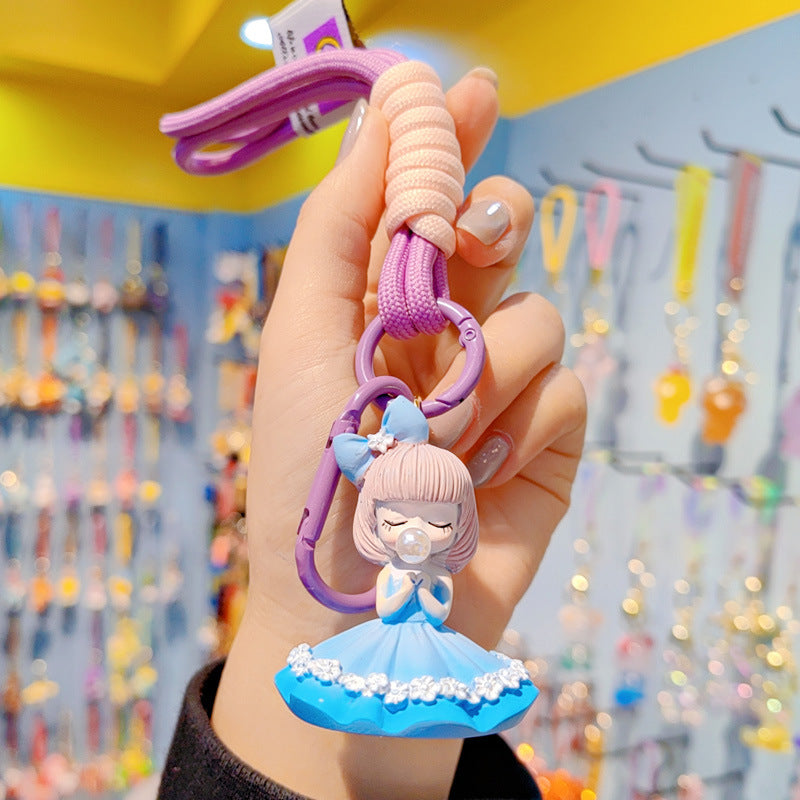 Resina al por mayor llavero linda chica