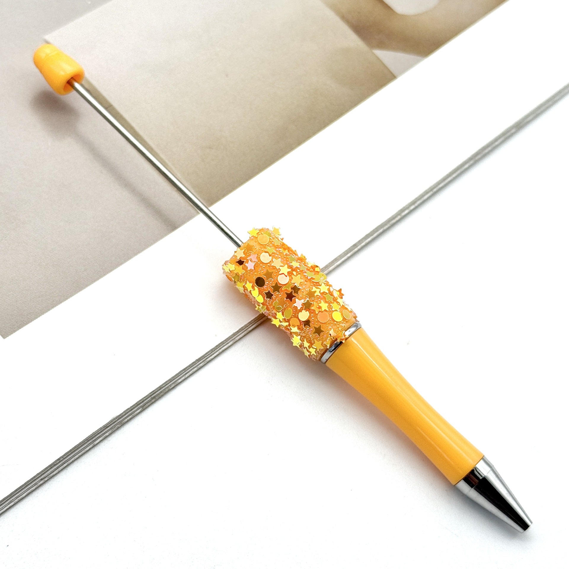 Wholesale DIY Small Star Beaded Pen Shining Sequins Star Ballpoint Pen Handmade Patch Cute Beaded Ballpoint Pen in stock
