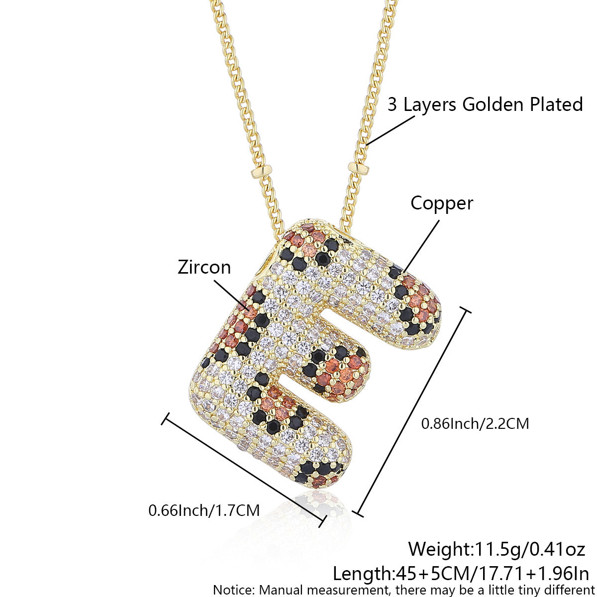 Wholesale Leopard Print Letter Necklace Copper Plated Real Gold Full Diamond Zircon Necklace Fashion English Letter Necklace Women