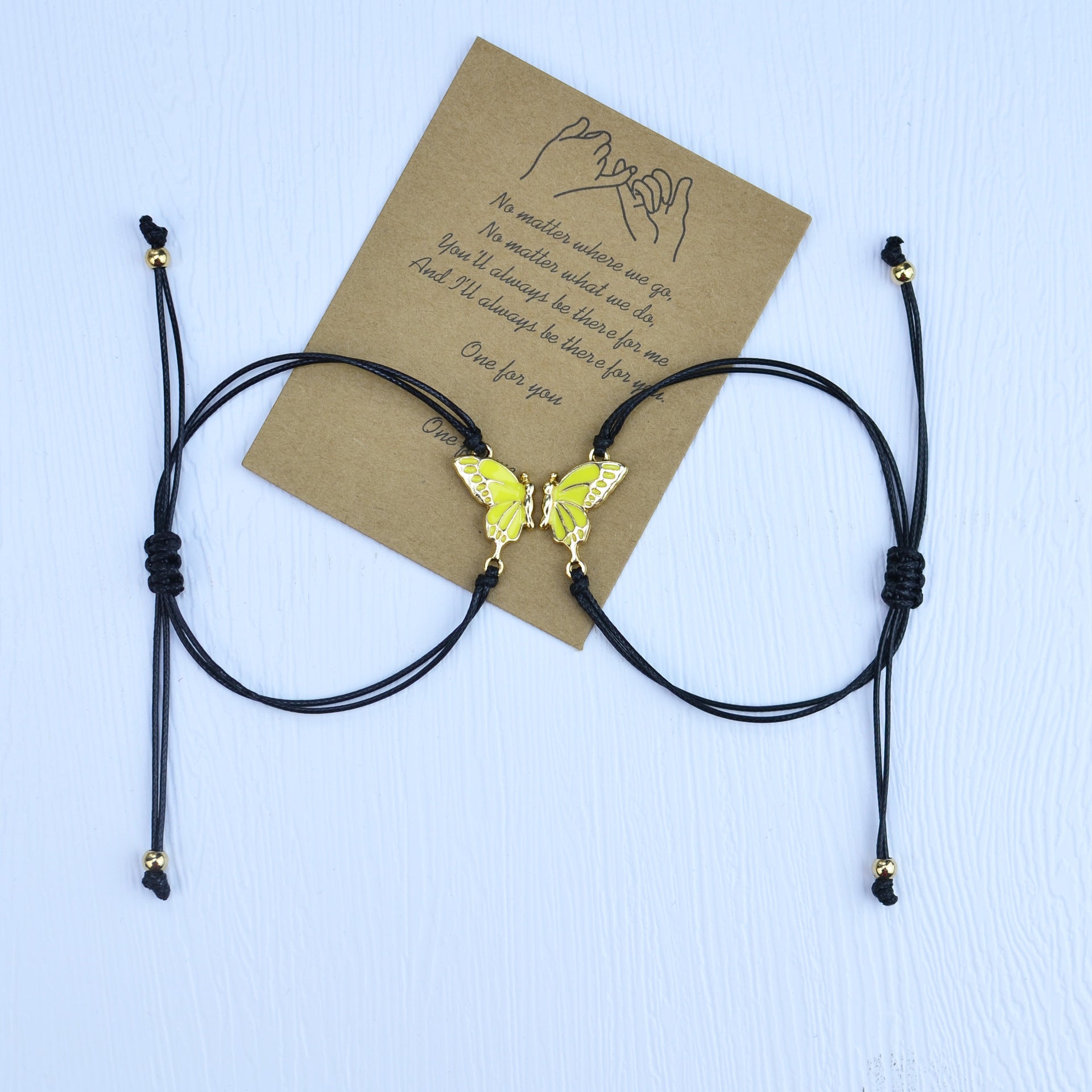 Wholesale Colorful butterfly hand woven adjustable bracelet