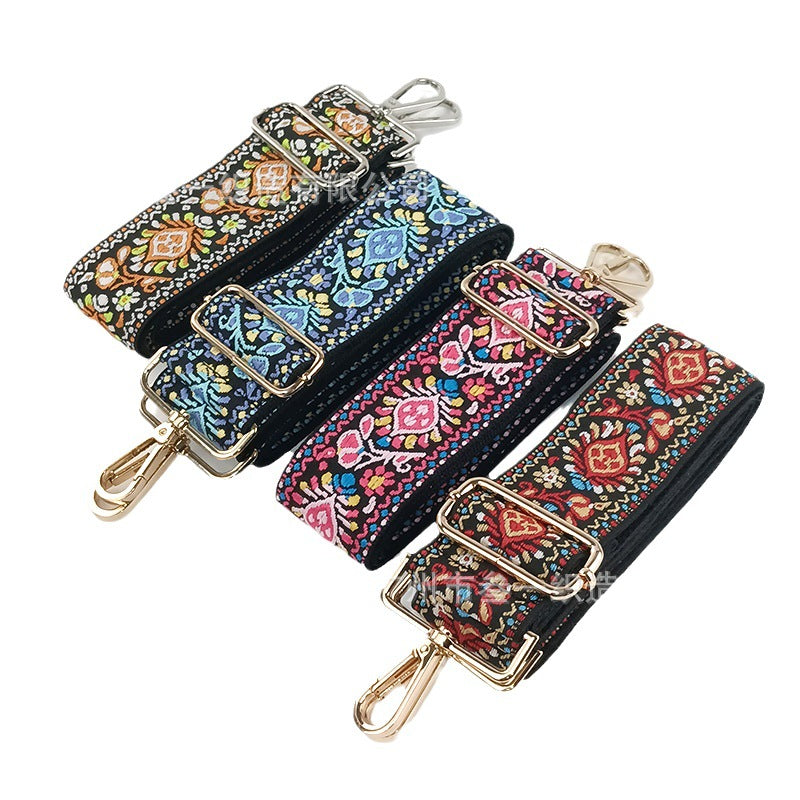Wholesale Ethnic Style Jacquard Adjustable Versatile Widened Crossbody Bag Strap