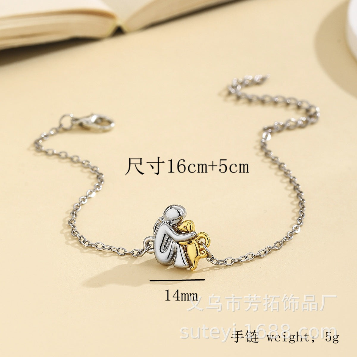 Wholesale Embracing a cute dog weaving a gift bracelet