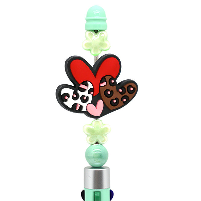 Wholesale Random 100pcs valentine' s day rotatable pen beads