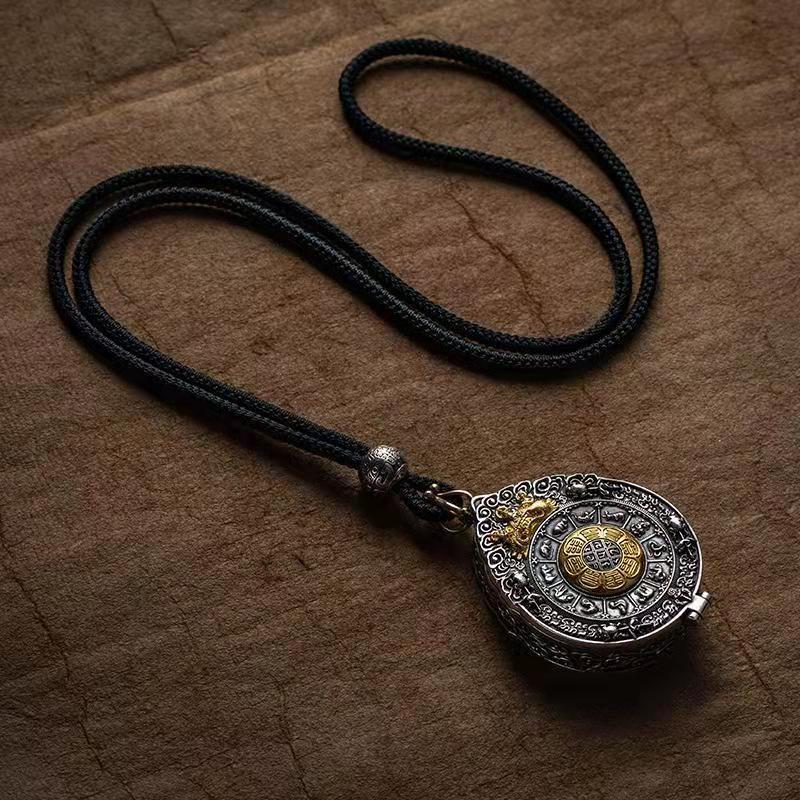 Wholesale Copper Nine Palace Gossip Brand Gawu Box Built-in Pendant Men's Necklace