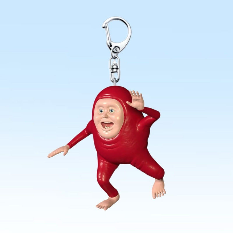 Wholesale Abstract ugly keychain pendant funny abstract high value acrylic school bag pendant