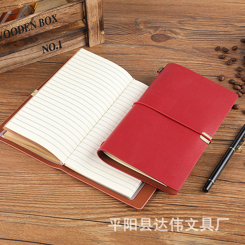 Wholesale A6 Retro Style Strap Creative Soft Leather Student Portable Notebook