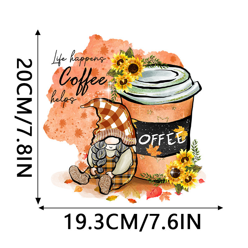 Wholesale 10pcs Coffee Flower Beverage Animal UV DTF Ready to Press Transfers Wraps