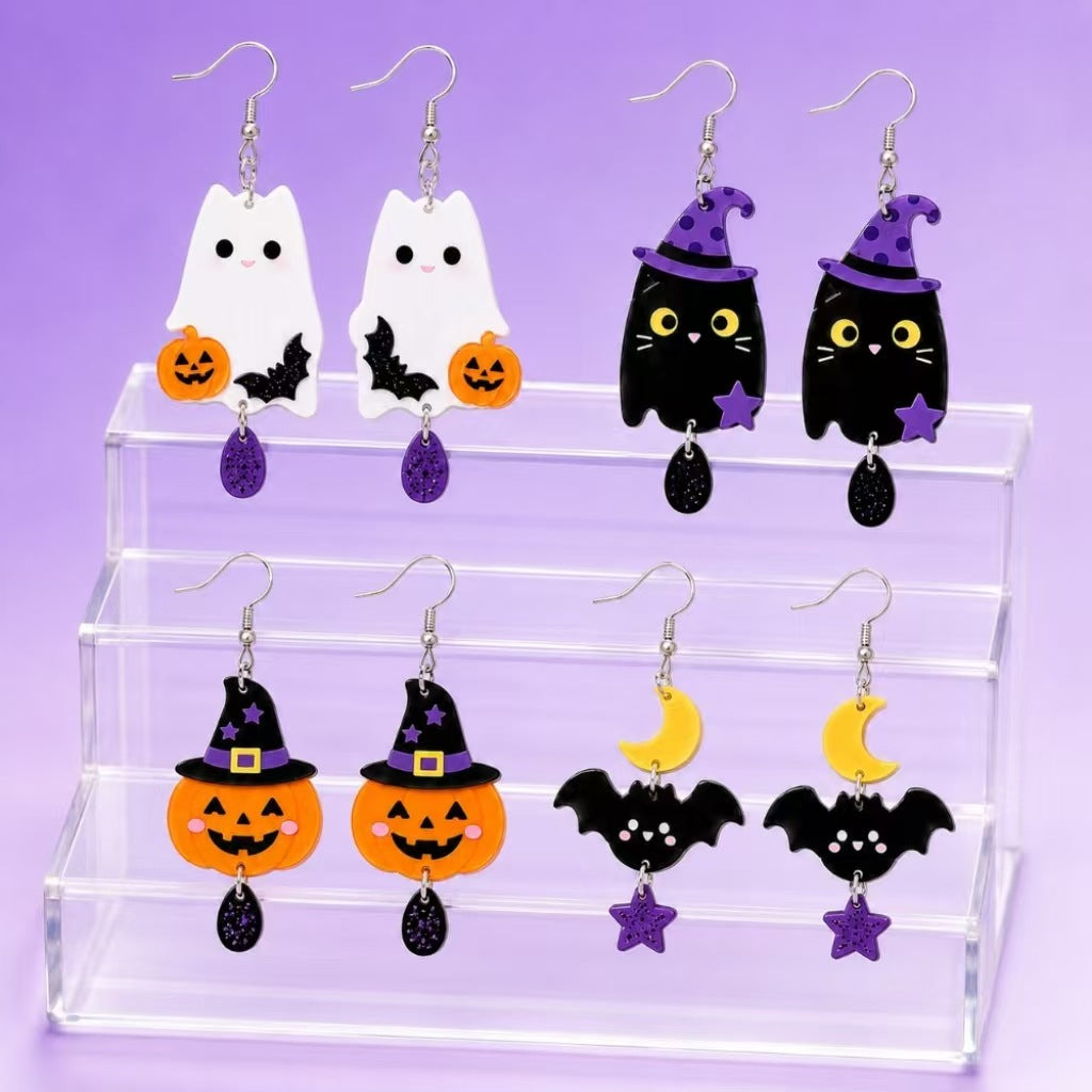 Wholesale Trendy Acrylic Cat Earrings For Women White Cat Christmas  Jewelry Accessory