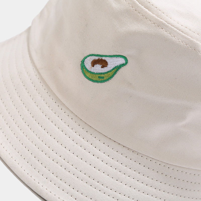 Sombrero de cubo de bordado de aguacate de poliéster al por mayor