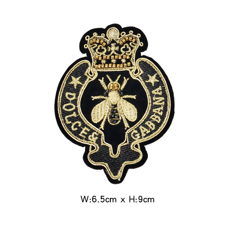 Wholesale College Style 3D Embroidered Tiger Badge Patch Beaded Felt Applique Fashion Accessory For Suit Or Towel Boutique Resale Gift