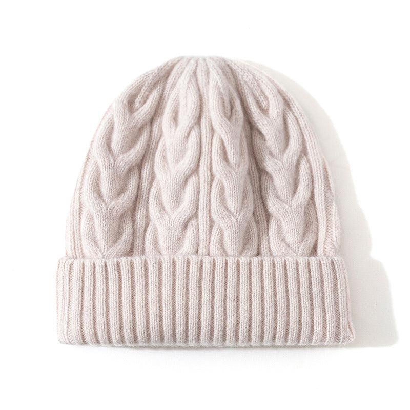 Wholesale Autumn and Winter Thick Warm Sheep Wool Beanie