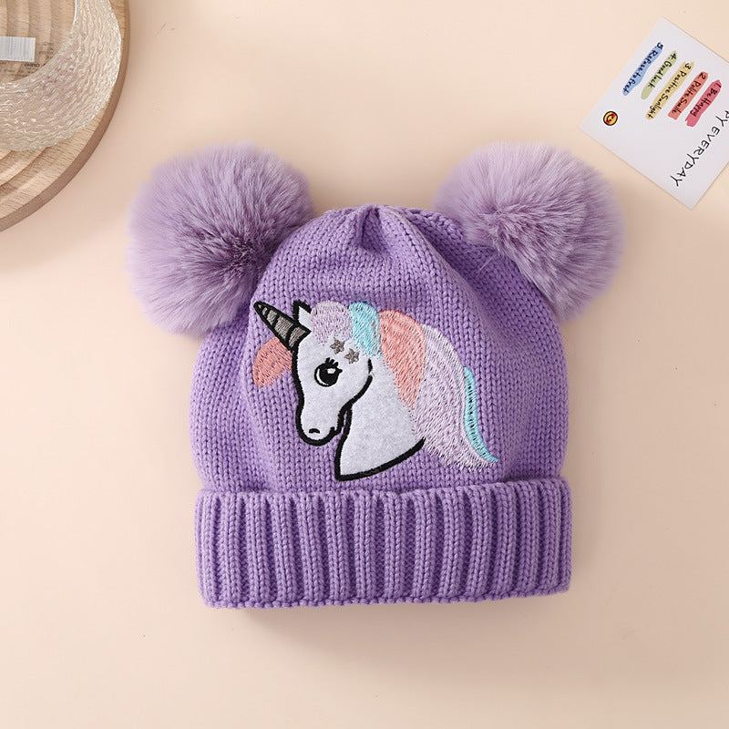 Wholesale Children' s Knit Hat for Autumn and Winter,  New Style and Double Pom-Poms,  Warm Winter