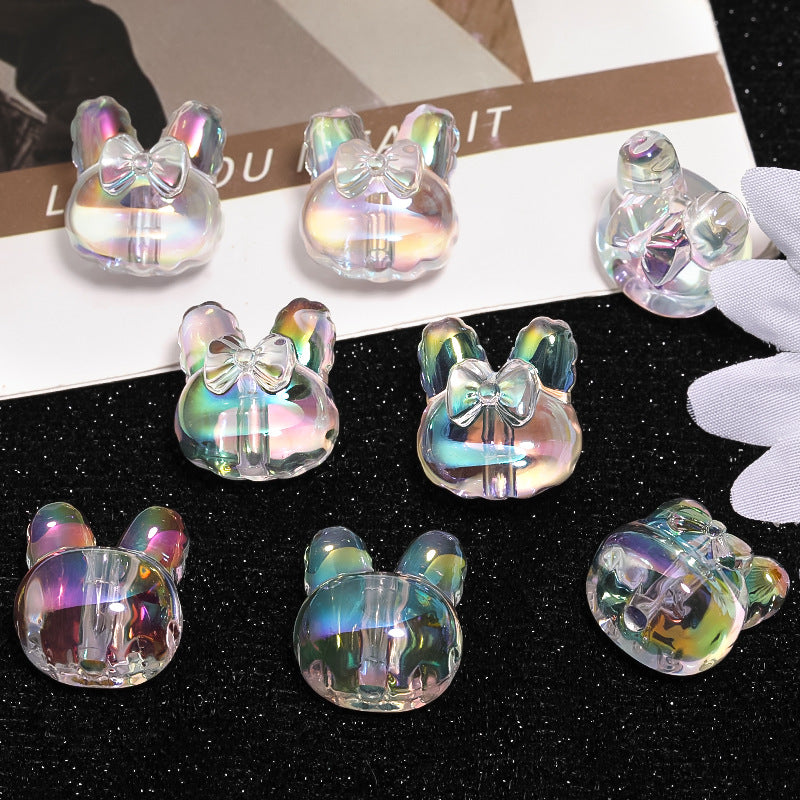 Wholesale 50pcs Bow Acrylic Rabbit Ears Beads Diy Accessories Beads