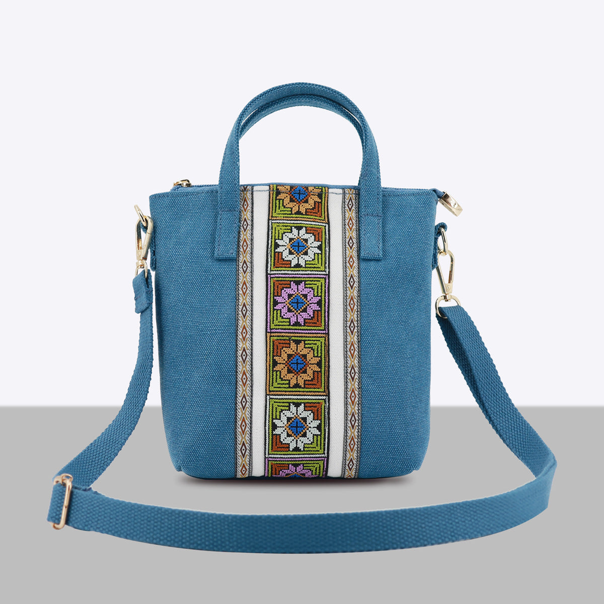 Wholesale Canvas Ethnic Style Embroidered Crossbody Bag