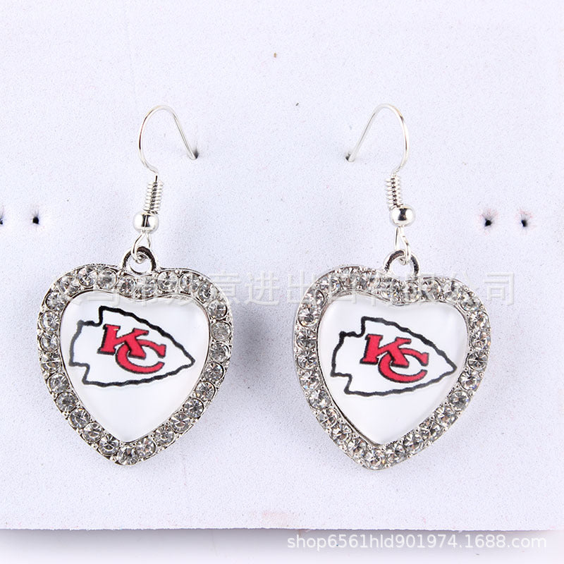 Wholesale Diamond Peach Dot  Logo Earrings