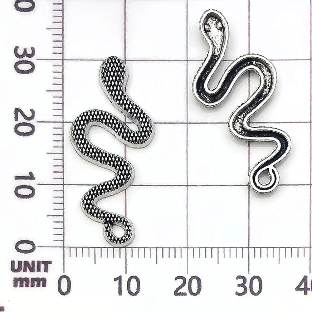 Wholesale Mix 20 Ancient Silver Retro Zodiac Snake Zinc Alloy Pendant Handmade DIY Bracelet Keychain Jewelry Accessories