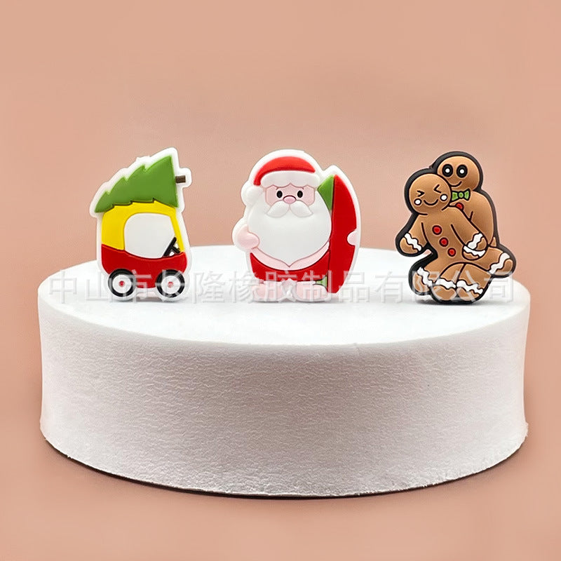 Wholesale 20pcs/pack Christmas silicone cartoon beads