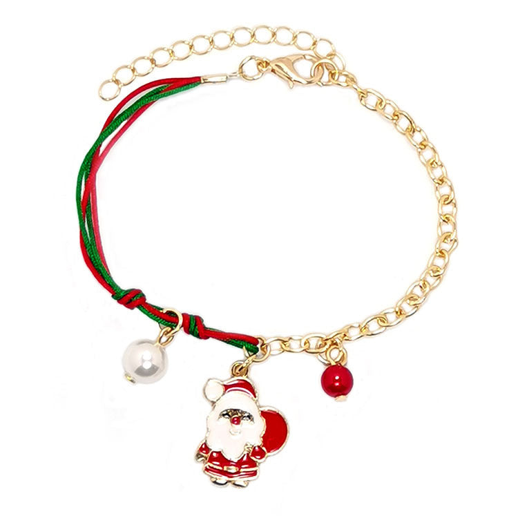 Wholesale 2PCS Christmas Elk Snowman Alloy Bracelet