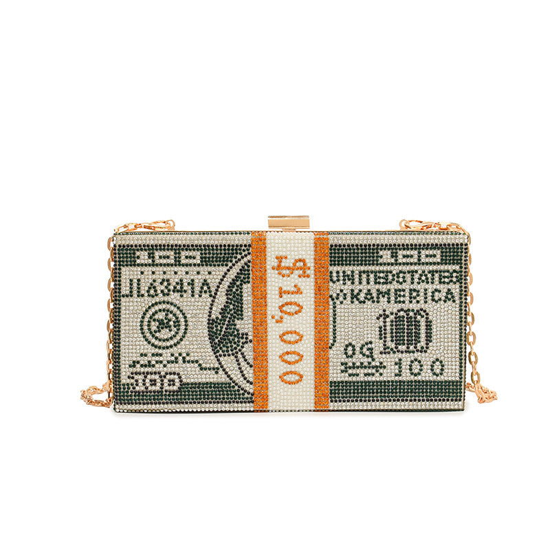 Wholesale Acrylic Full Diamond Chain Crossbody Small Square Box Bag