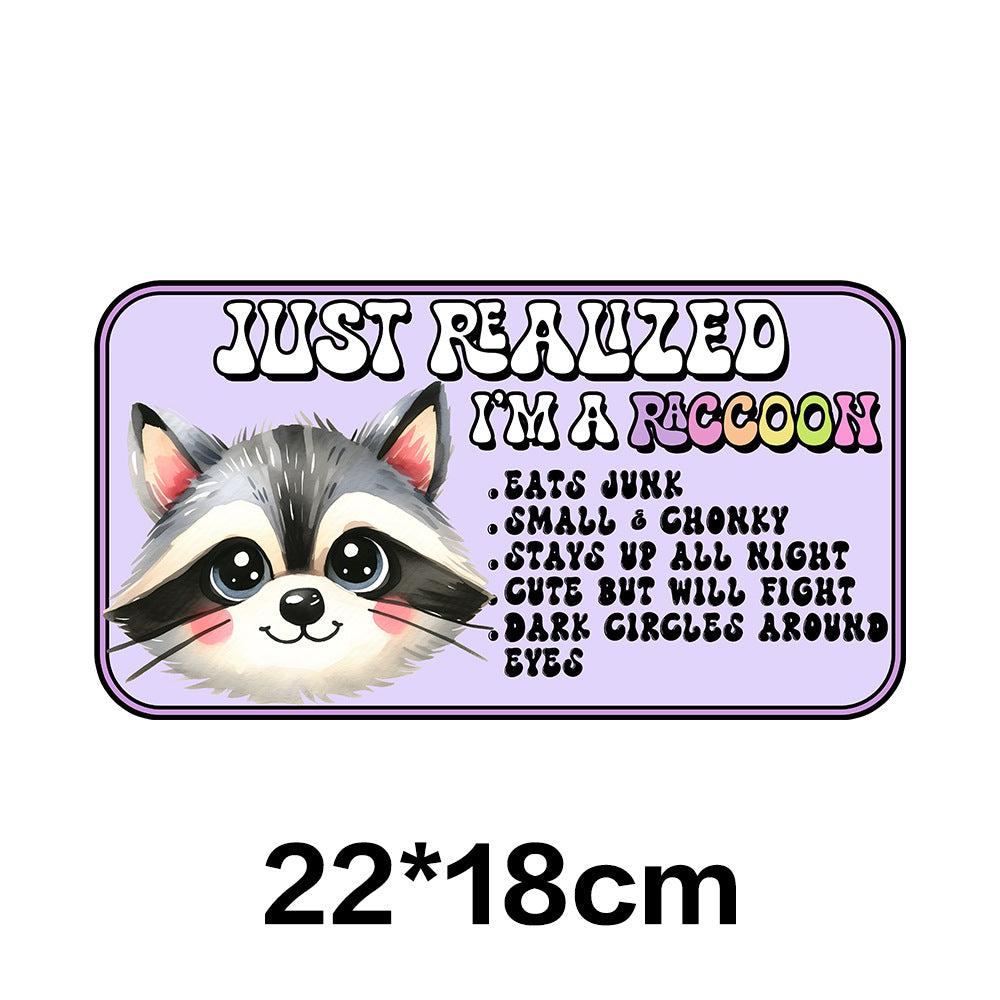Wholesale 10pcs Fun Raccoon  UV DTF Ready to Press Transfers Wraps