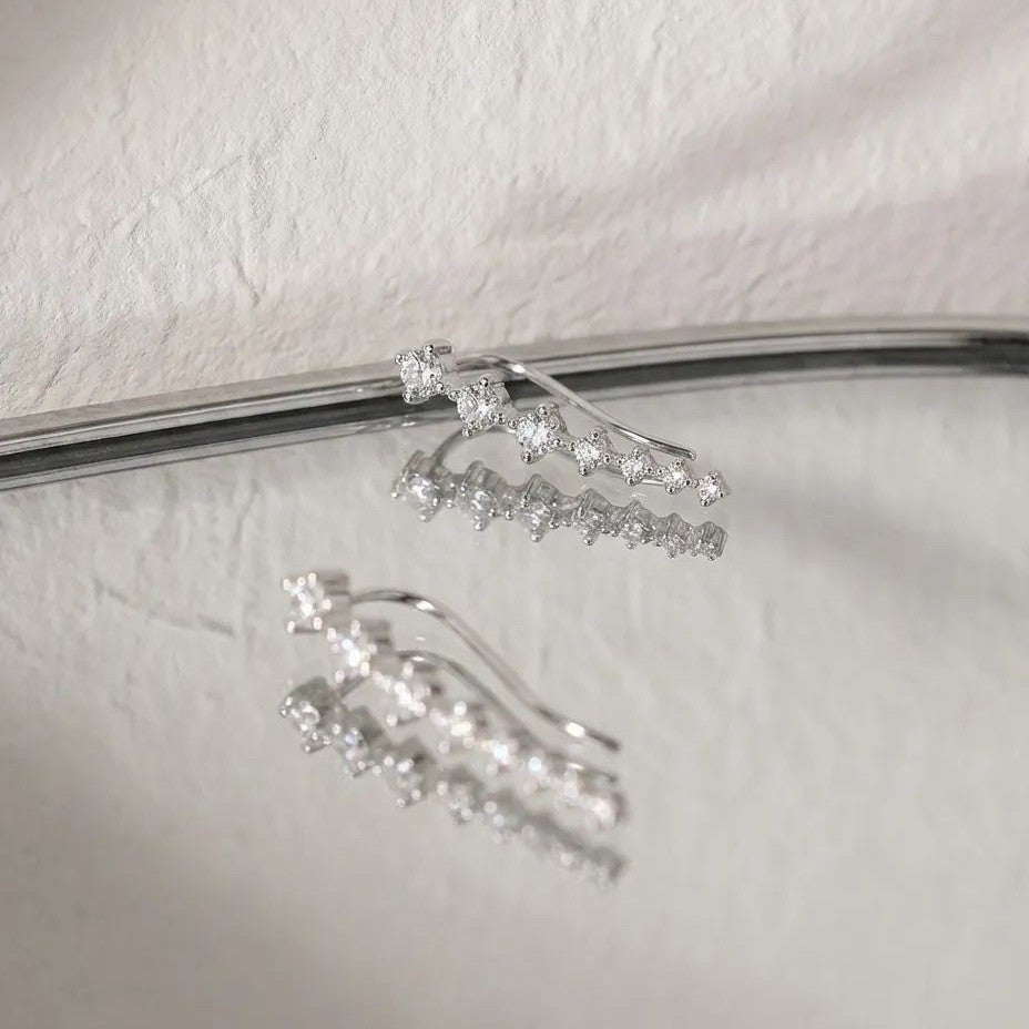Wholesale Big Dipper Zircon Stud Earrings Silver Tone Trendy Jewelry Accessory For Everyday Wear And Boutique Resale