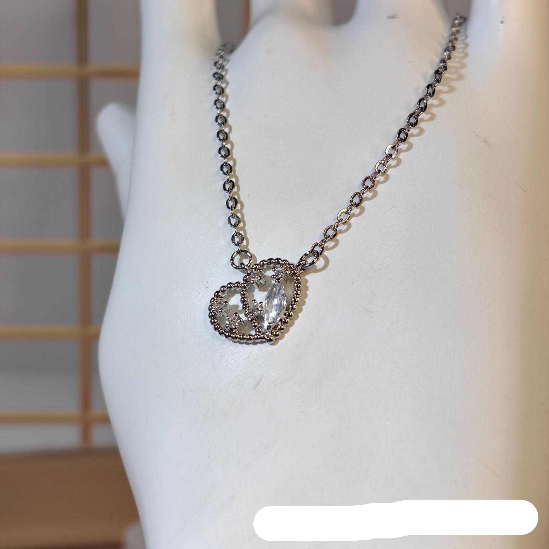 Wholesale Real gold electroplated simple hollow heart necklace2