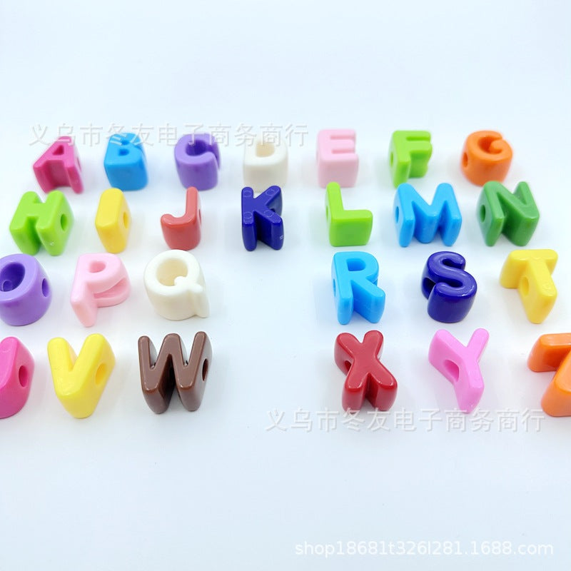 Wholesale  20pcs/pack   Acrylic large-hole letter Letter Beads