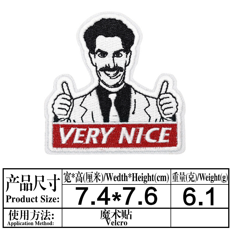 Wholesale Embroidered velcro badge back loop hook strap wool patches