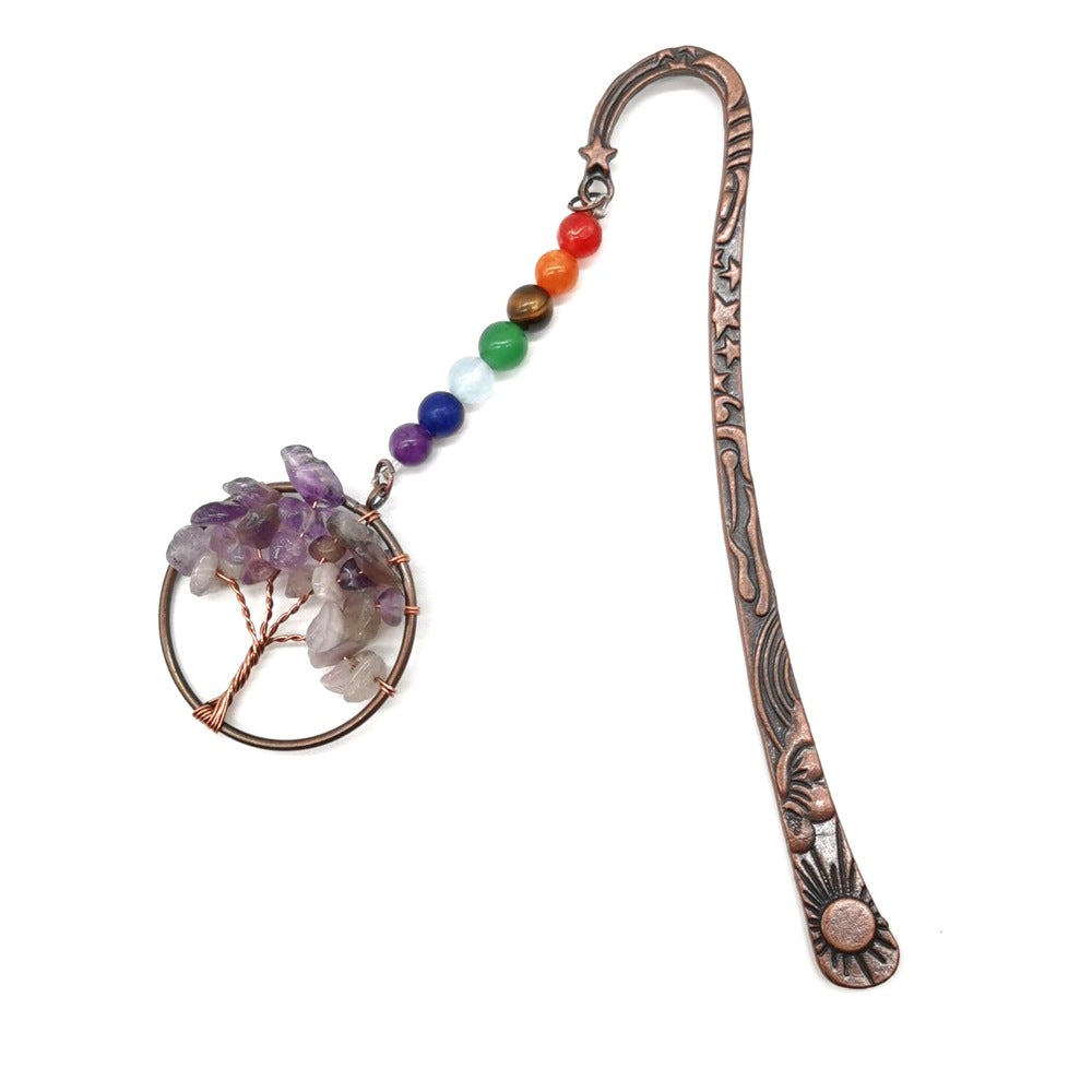 Wholesale Natural Gravel Crystal Tree of Life Bookmarks