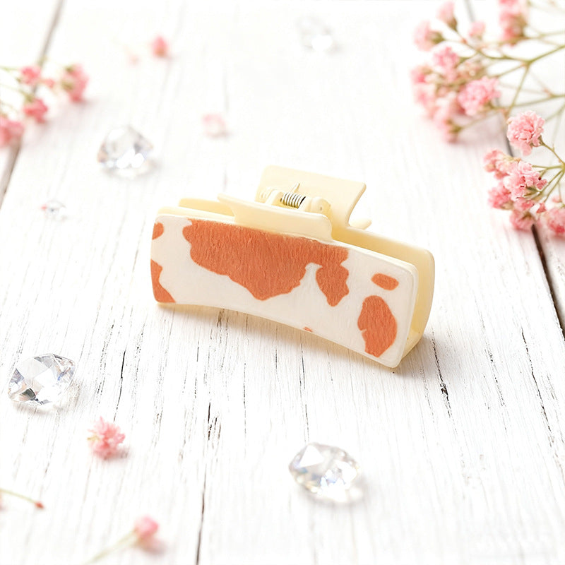 Wholesale Cow Print Hair Claw Clip Large Jaw Clip For Women Stylish Plastic Hair Accessory Boutique Resale
