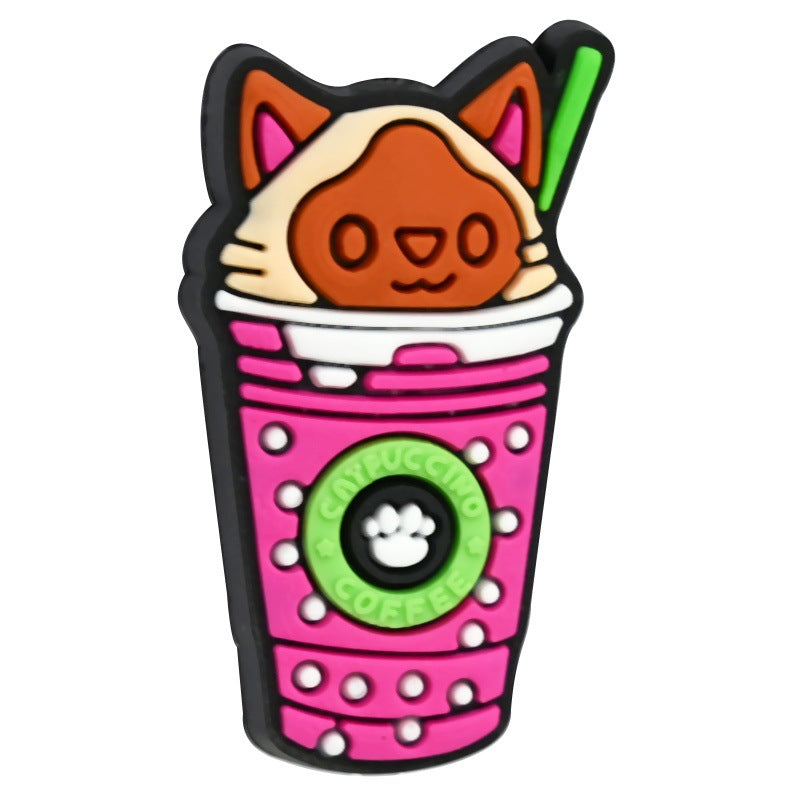 Wholesale Random 100pcs/pack    Milk Tea Cartoon Charcoal Beads  Focal Beads