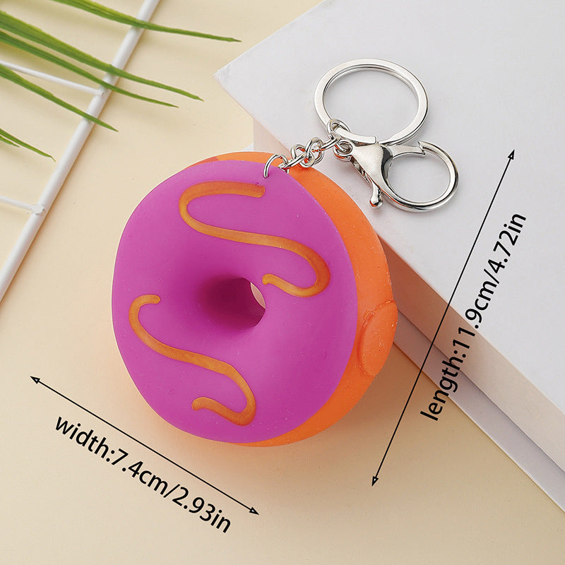 Wholesale Silicone Donut Pinch Music Keychain