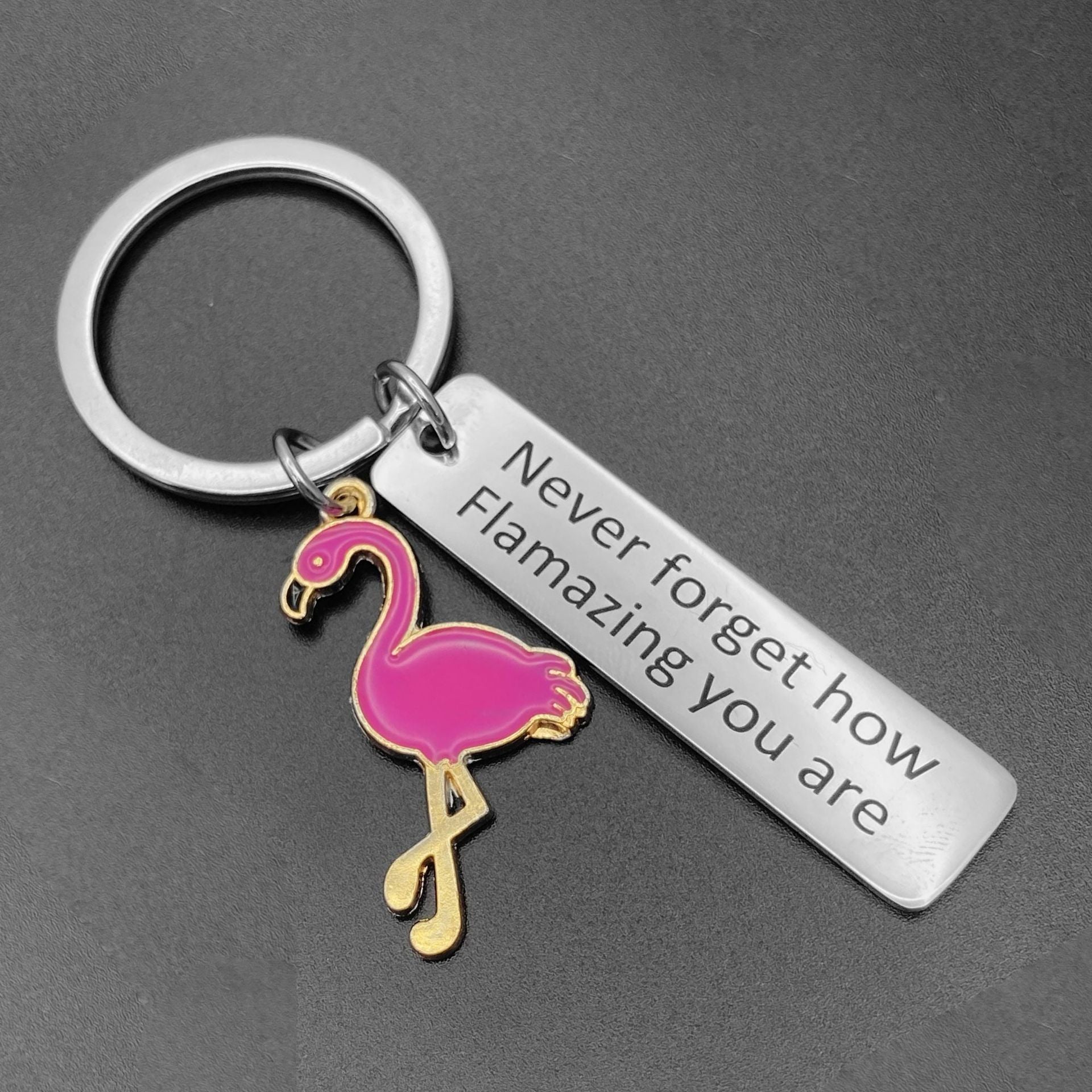 Wholesale Flamingo Stainless Steel Key Chain