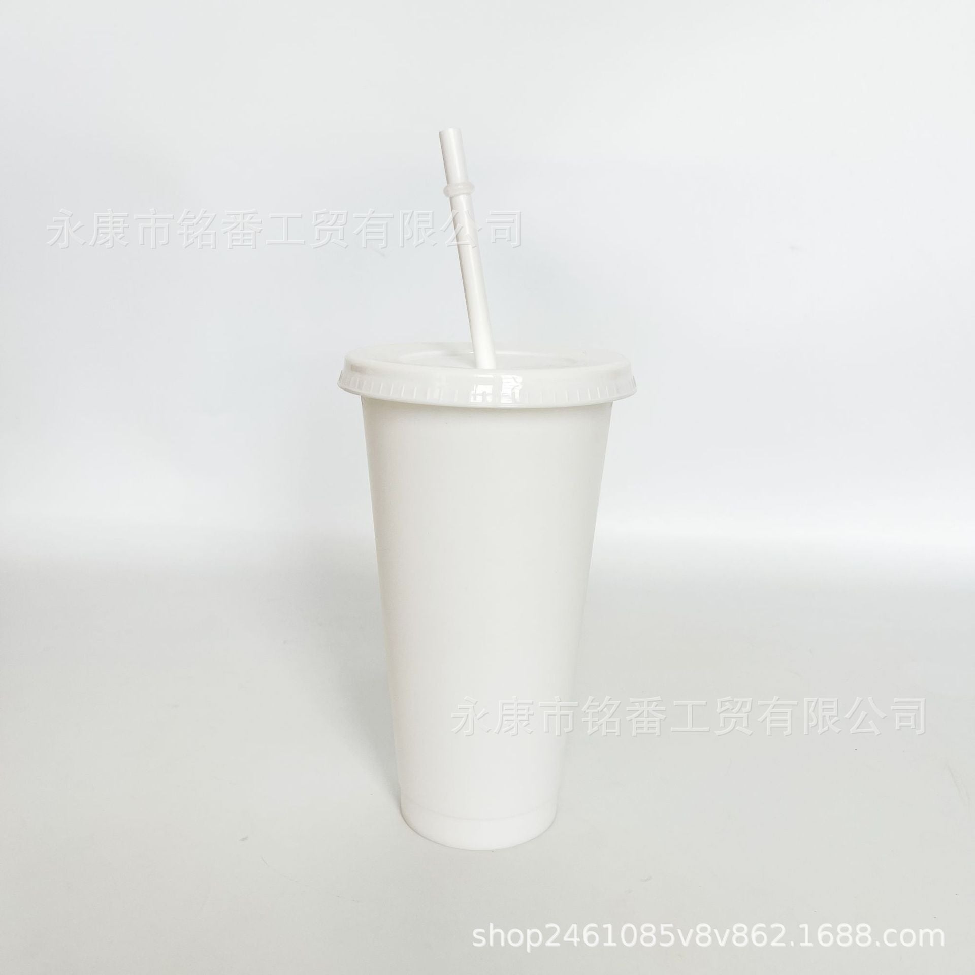 Wholesale 5pcs 24OZ solid color PP plastic large capacity 710ml straw cup