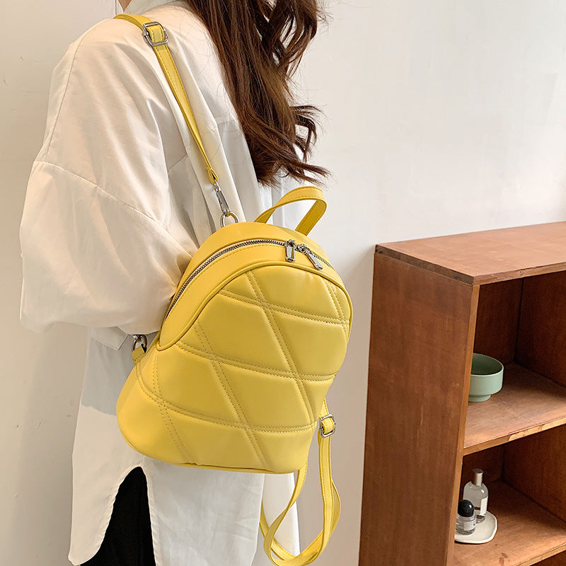 Wholesale Rhombus PU Leather Backpack