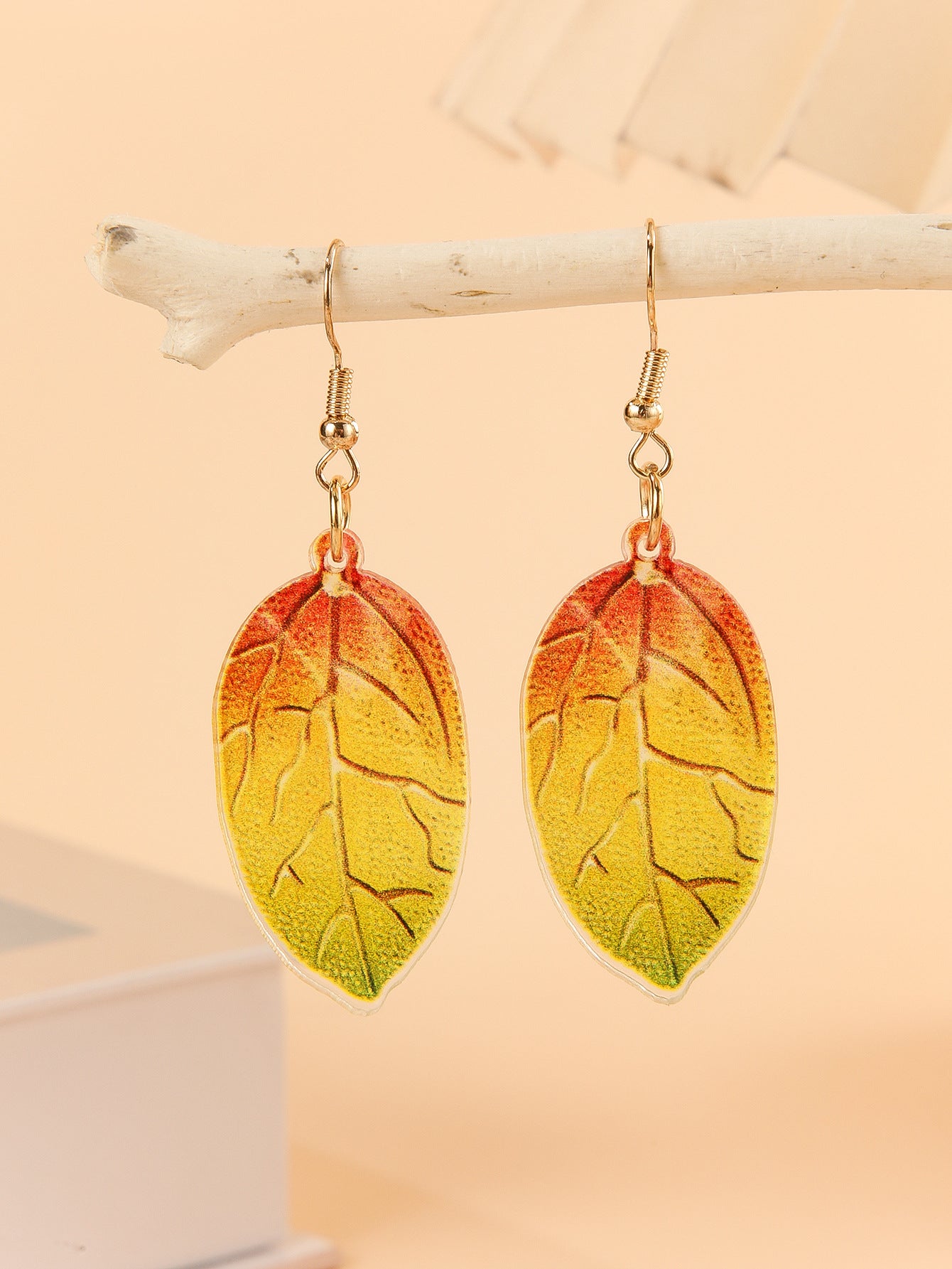 Wholesale Dead Leaf Acrylic Texture Earrings