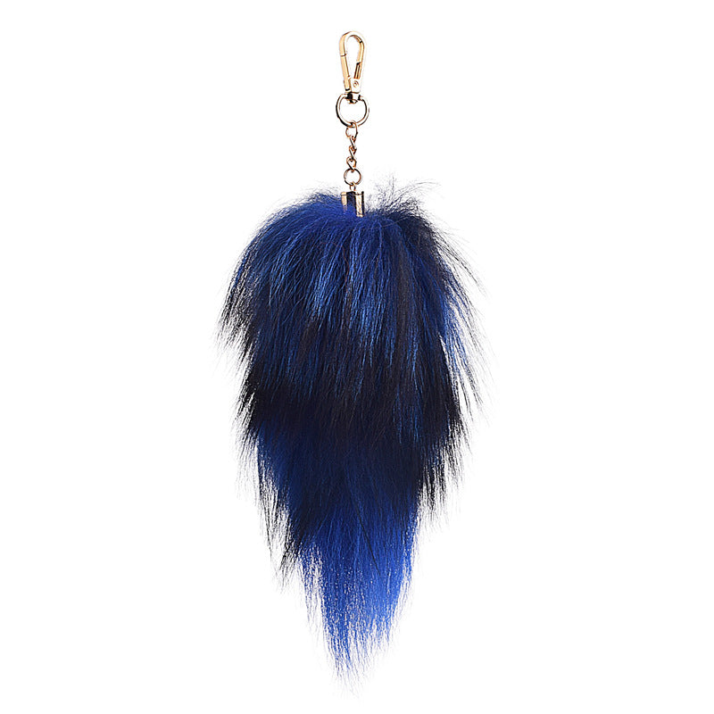 Wholesale of Oversized Fox Hair Pendant Keychains