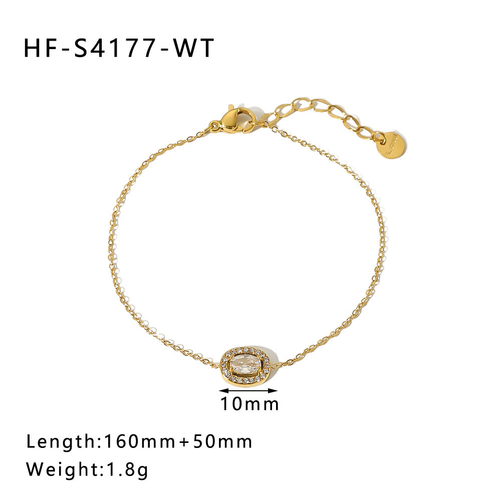 Wholesale Sunflower Stainless Steel Bracelet Love Zircon Geometric Bracelet