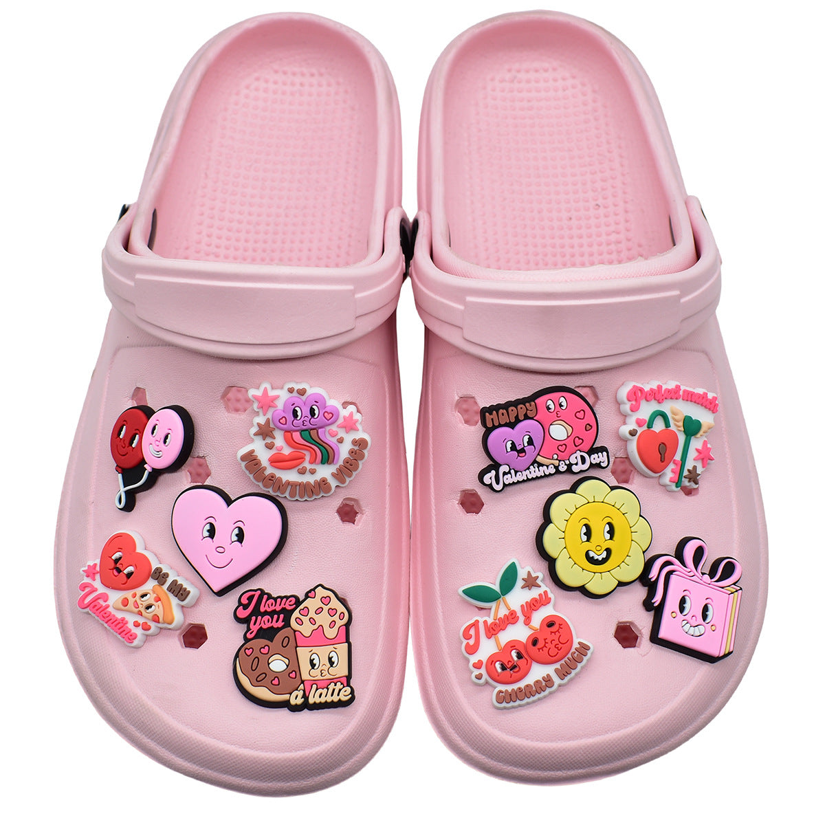 Wholesale Random 100pcs Valentine' s Day series diverse cartoon Croc Charms