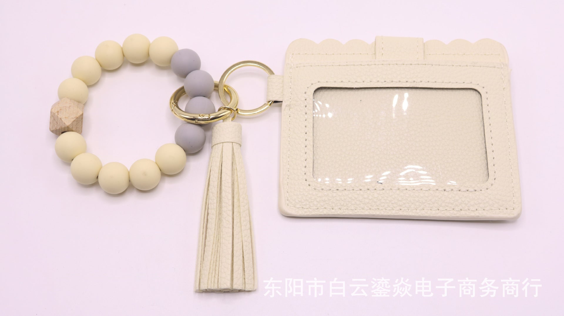 Wholesale 5pcs/pack Keychain Card Holder Pu Tassel Id Bag Wrist Keychains