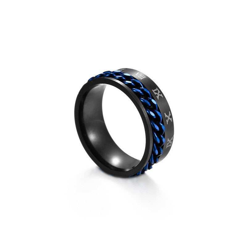 Wholesale Rotating Chain Men's Titanium Steel Ring