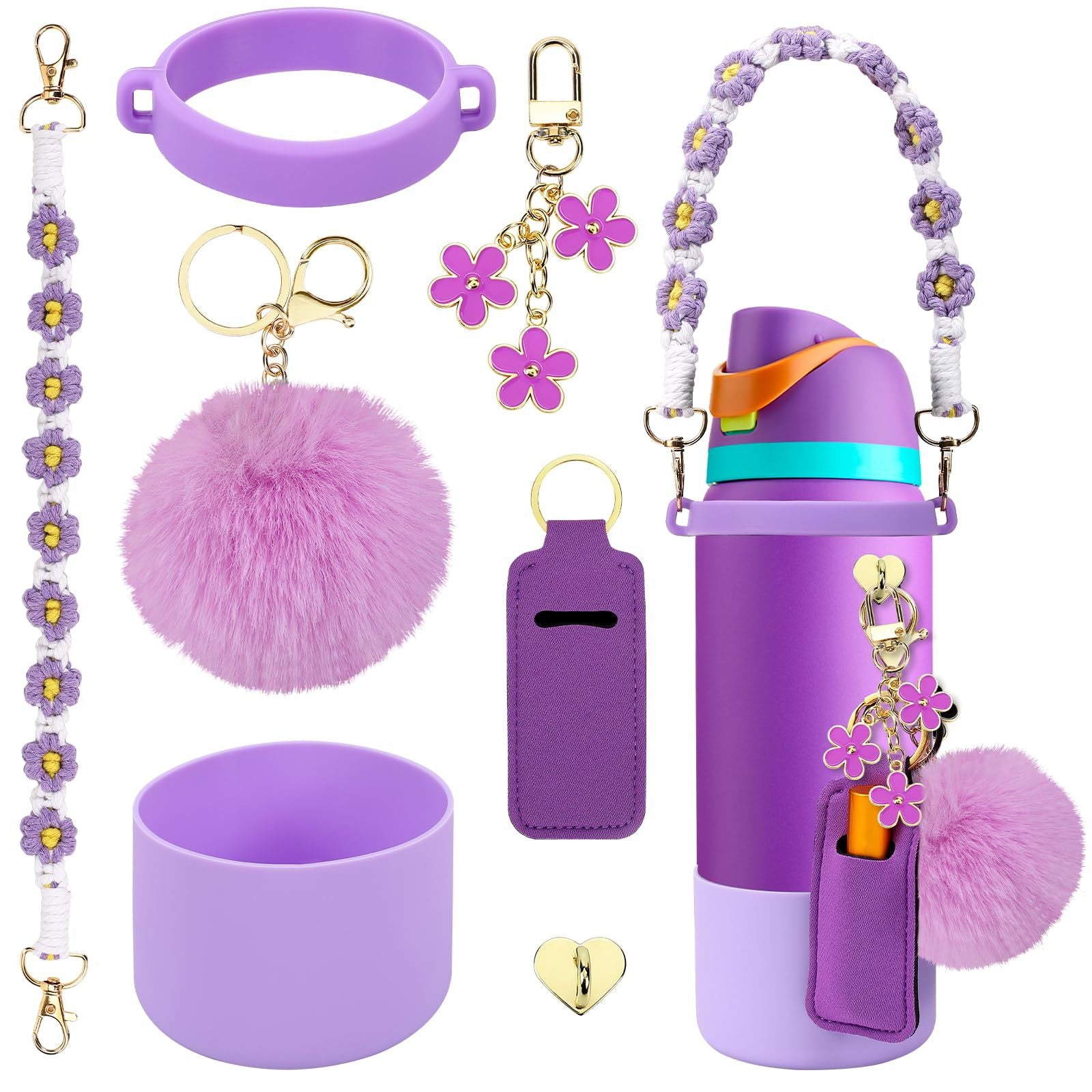 Wholesale Silicone Ring Grid Lipstick Bag Pendant Bow Set Water Cup Accessories